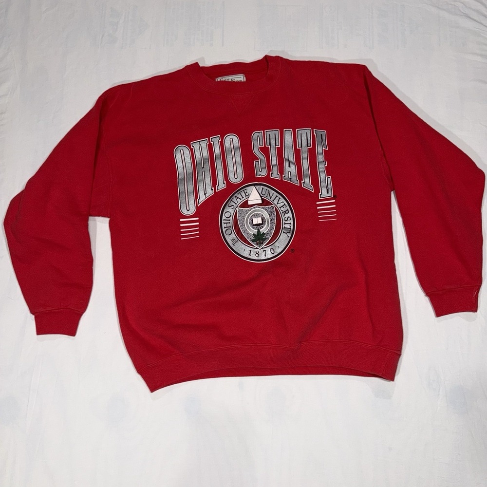 Vintage 90s Ohio State University Crewneck Sweatshirt Galt Sand Red  Buckeyes XL